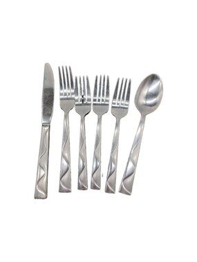 Cooks Bal Harbor Stainless Flatware 4 Forks Knife And 1 Spoon Jc Penny Lot Of 6